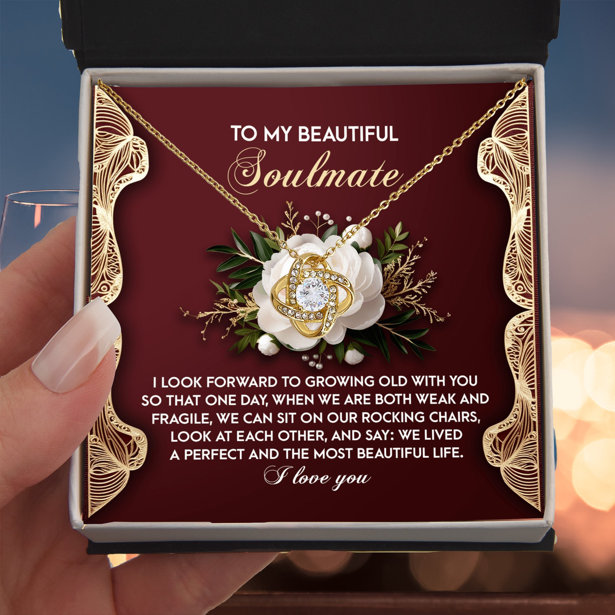 To My Beautiful Soulmate - Love Knot Necklace – A Romantic Gift Celebrating a Lifetime of Love - Mallard Moon Gift Shop