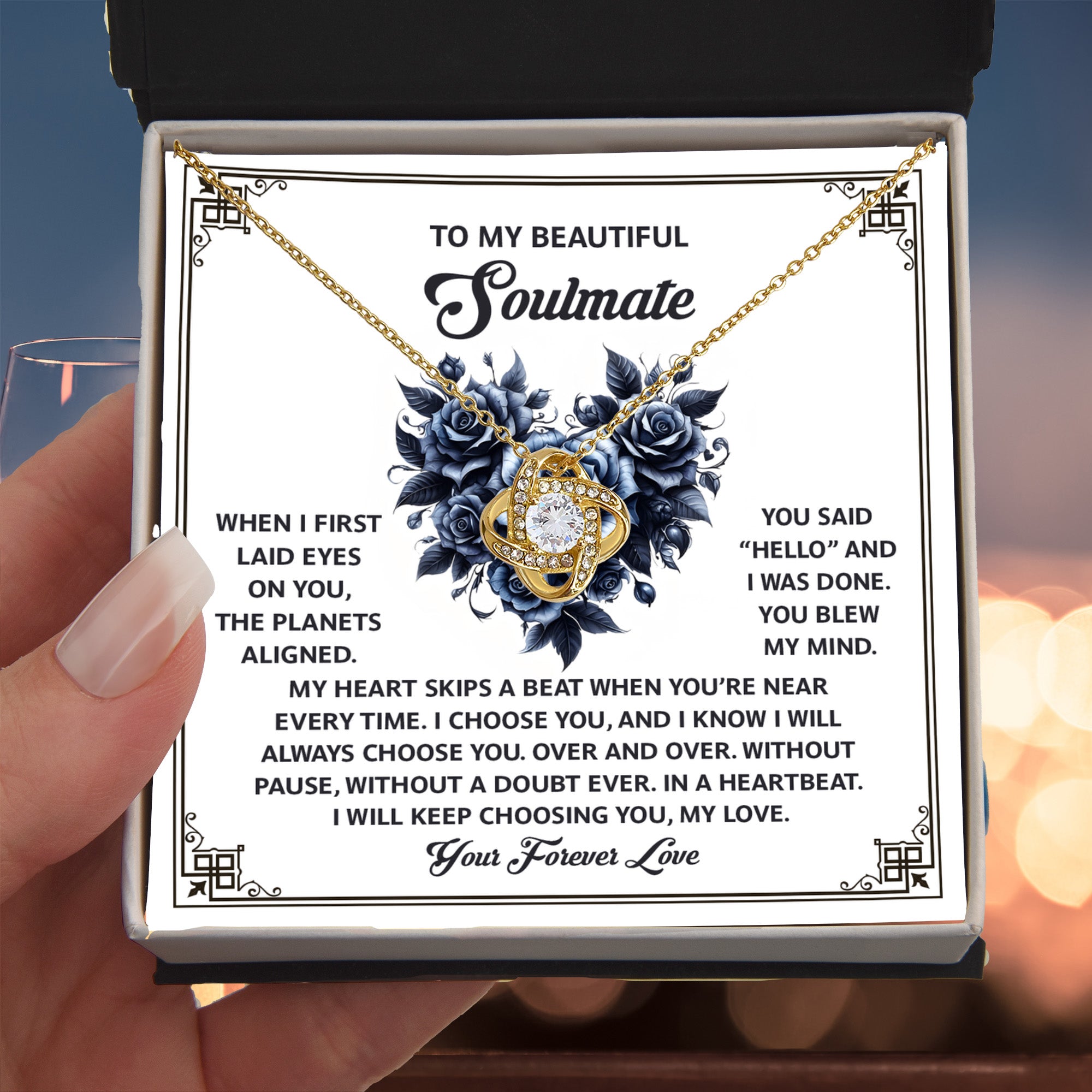 To My Beautiful Soulmate - Love Knot Necklace – A Romantic Gift to Celebrate Endless Love and Devotion - Mallard Moon Gift Shop