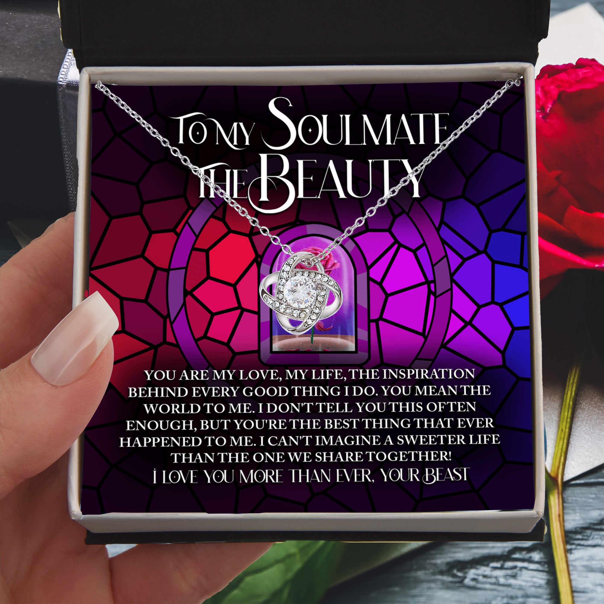 To My Soulmate: The Beauty - Love Knot Necklace – A Romantic Gift Inspired by Timeless Love and Devotion - Mallard Moon Gift Shop