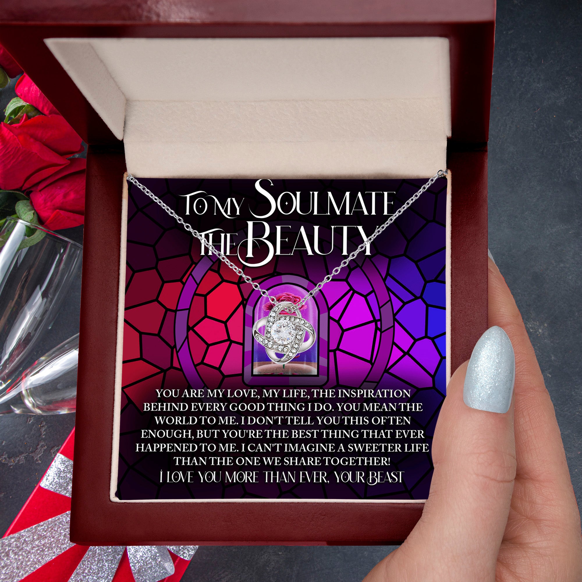 To My Soulmate: The Beauty - Love Knot Necklace – A Romantic Gift Inspired by Timeless Love and Devotion - Mallard Moon Gift Shop