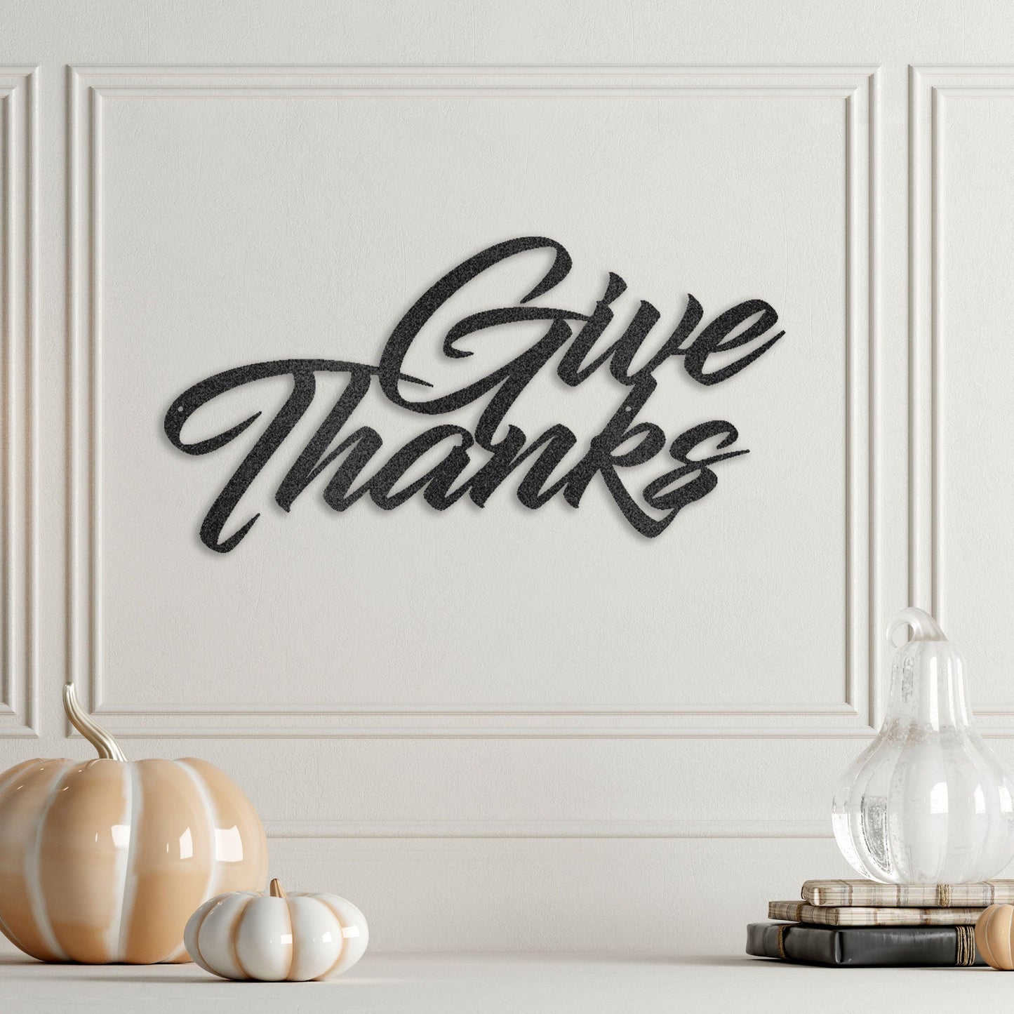 Give Thanks Indoor Outdoor Steel Wall Sign Metal Art - Mallard Moon Gift Shop