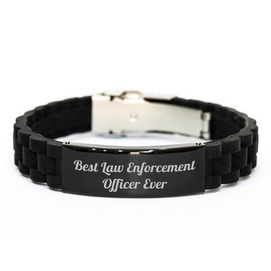 Funny Gift for Best Law Enforcement Officer Ever, Glide lock Clasp Bracelet for Graduation, Gifts from Friends for Law Enforcement Officer - Image 1