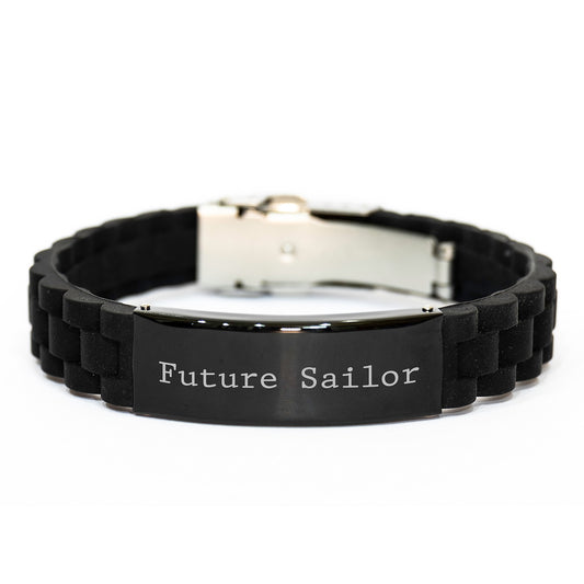 Funny Future Sailor Gifts for Men, Women, Friends, or Family - Glide lock Clasp Bracelet with Inspirational Quote - Christmas Unique Gifts from a Loved One - Image 1