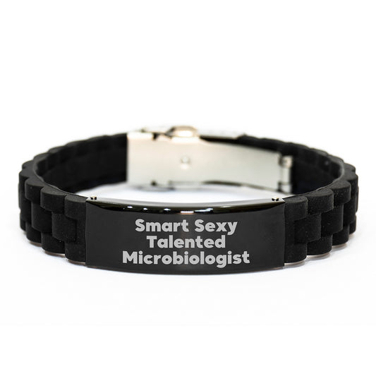 'Smart Sexy Talented Microbiologist' Gifts from Friends for Christmas Unique Gifts, Glide lock Clasp Bracelet for Microbiologist Men Women Coworkers - Image 1