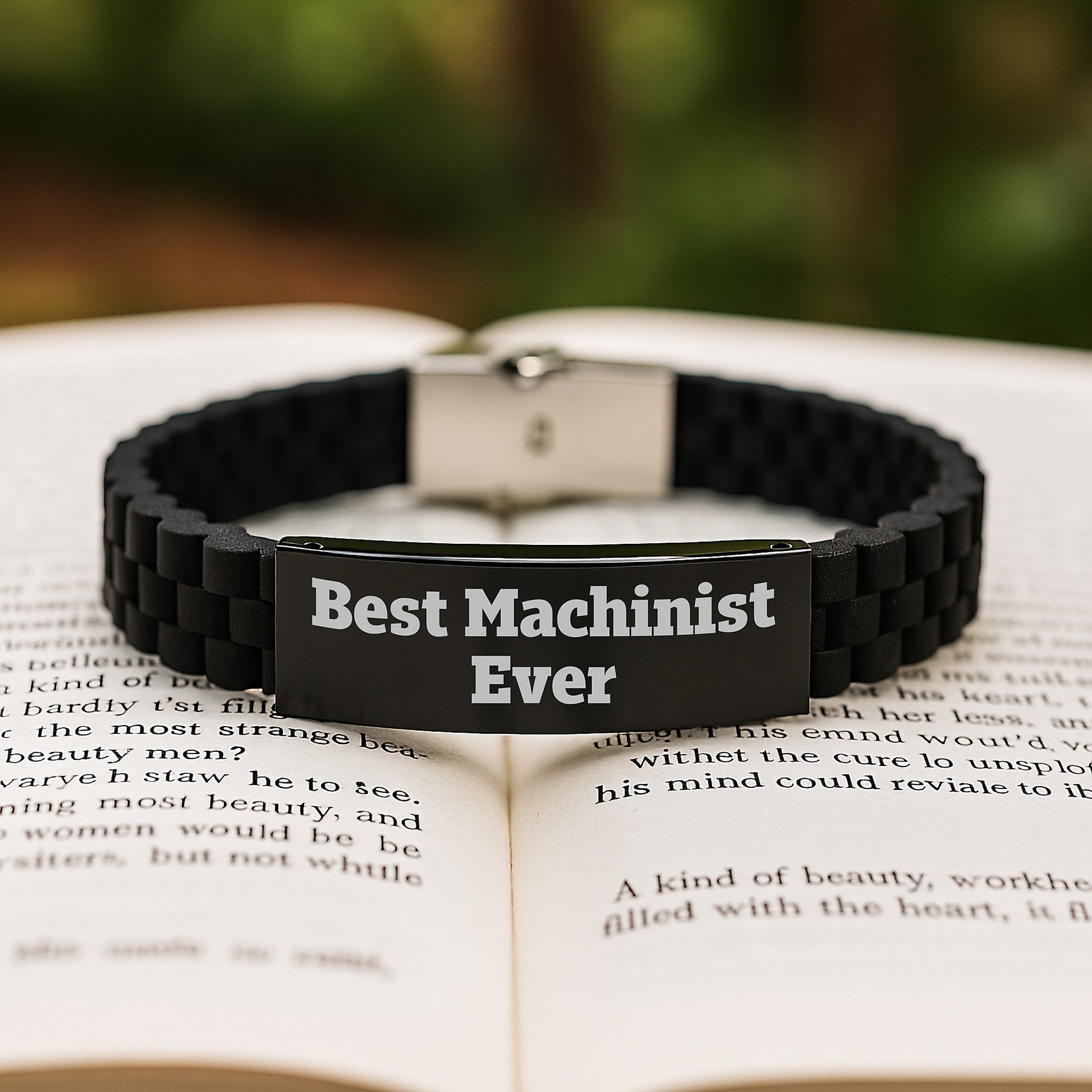 Machinist Gifts from Friends - Funny Quote Best Machinist Ever Glide lock Clasp Bracelet for Men Graduation Unique Gifts - Image 2