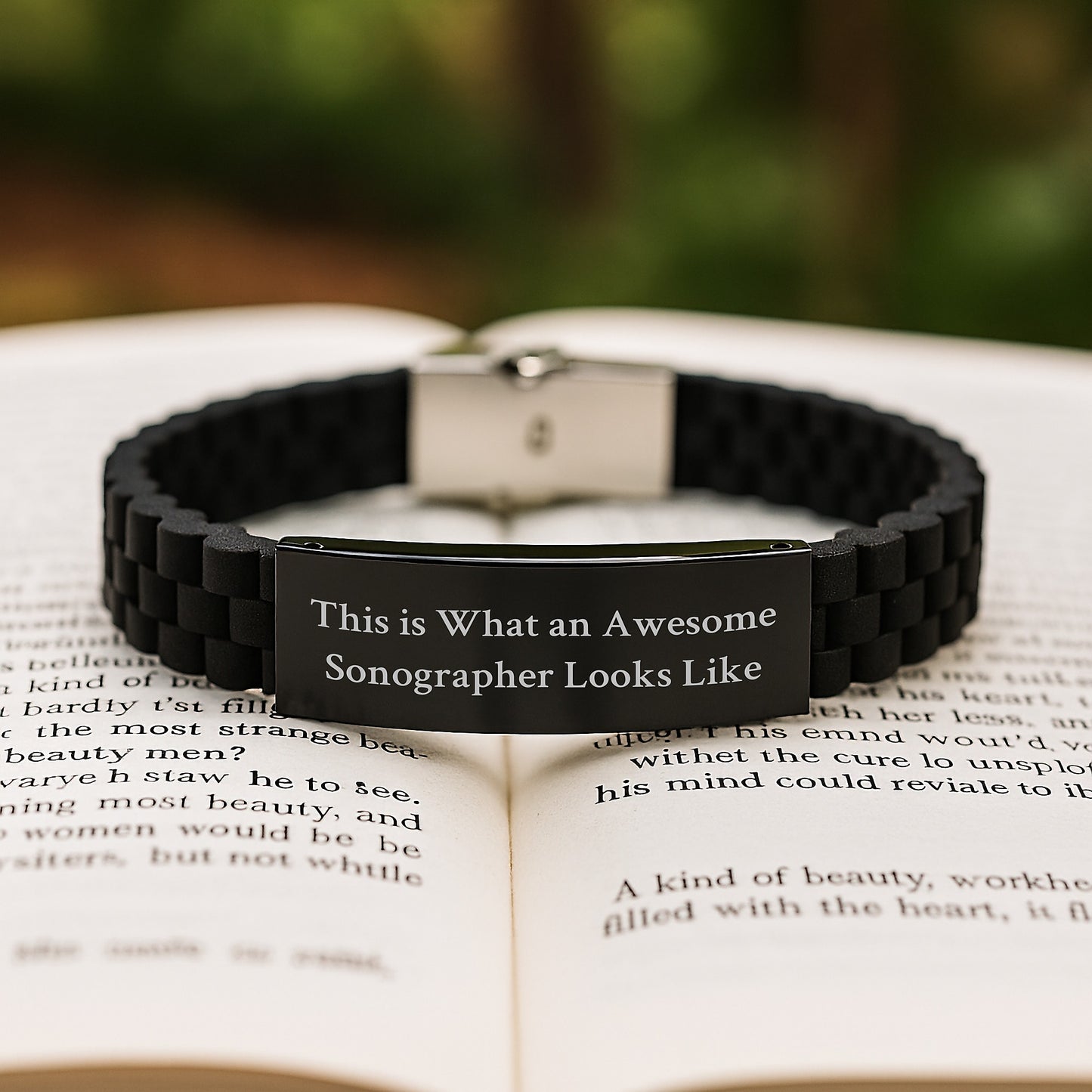 Inspirational Sonographer Gifts for Graduation - 'This Is What An Awesome Sonographer Looks Like' Glide lock Clasp Bracelet from Friends, Coworkers, Family - Image 2