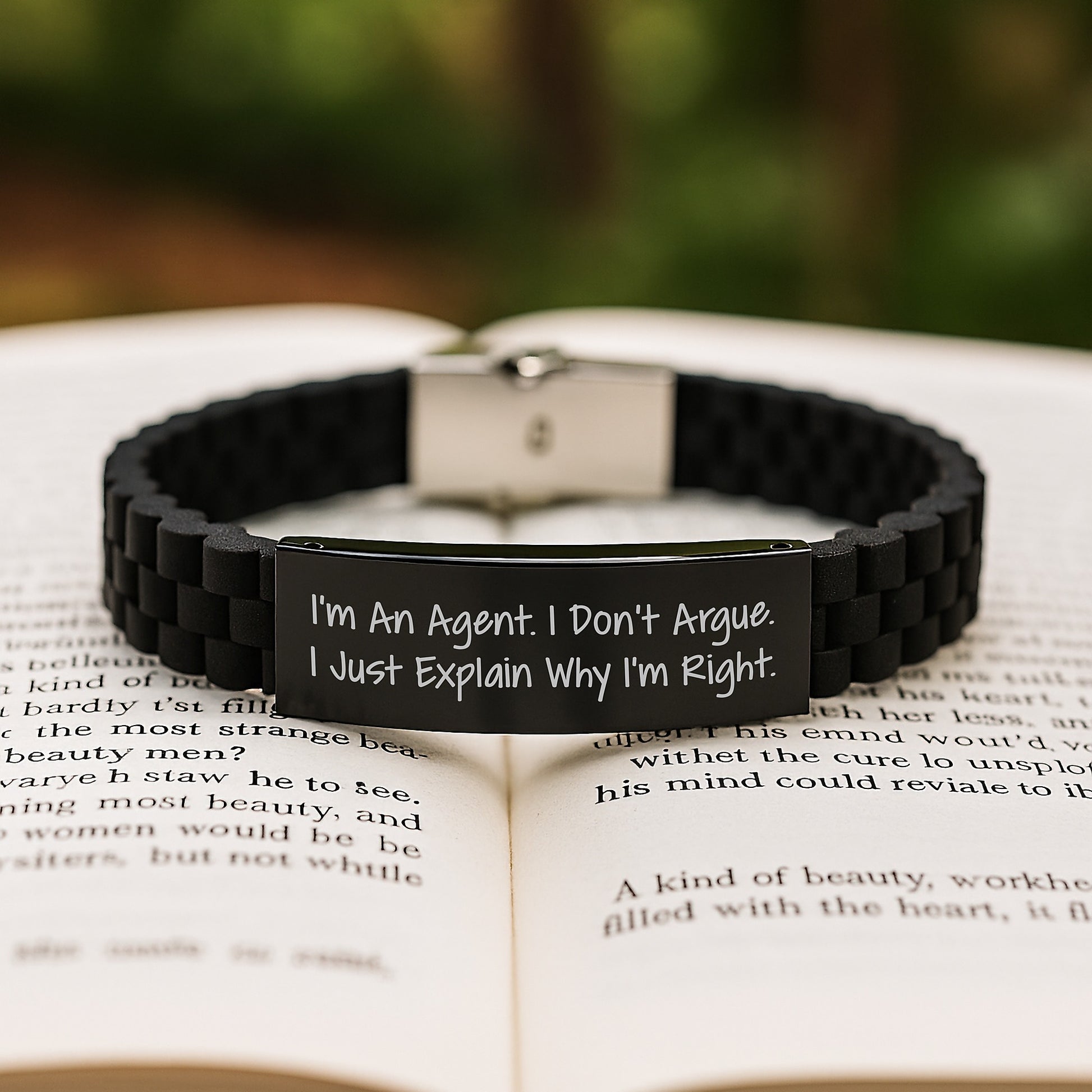 Funny Quote Agent Gifts for Men - I'm An Agent I Don't Argue Glide lock Clasp Bracelet Christmas Unique for Agent Friends - Image 2