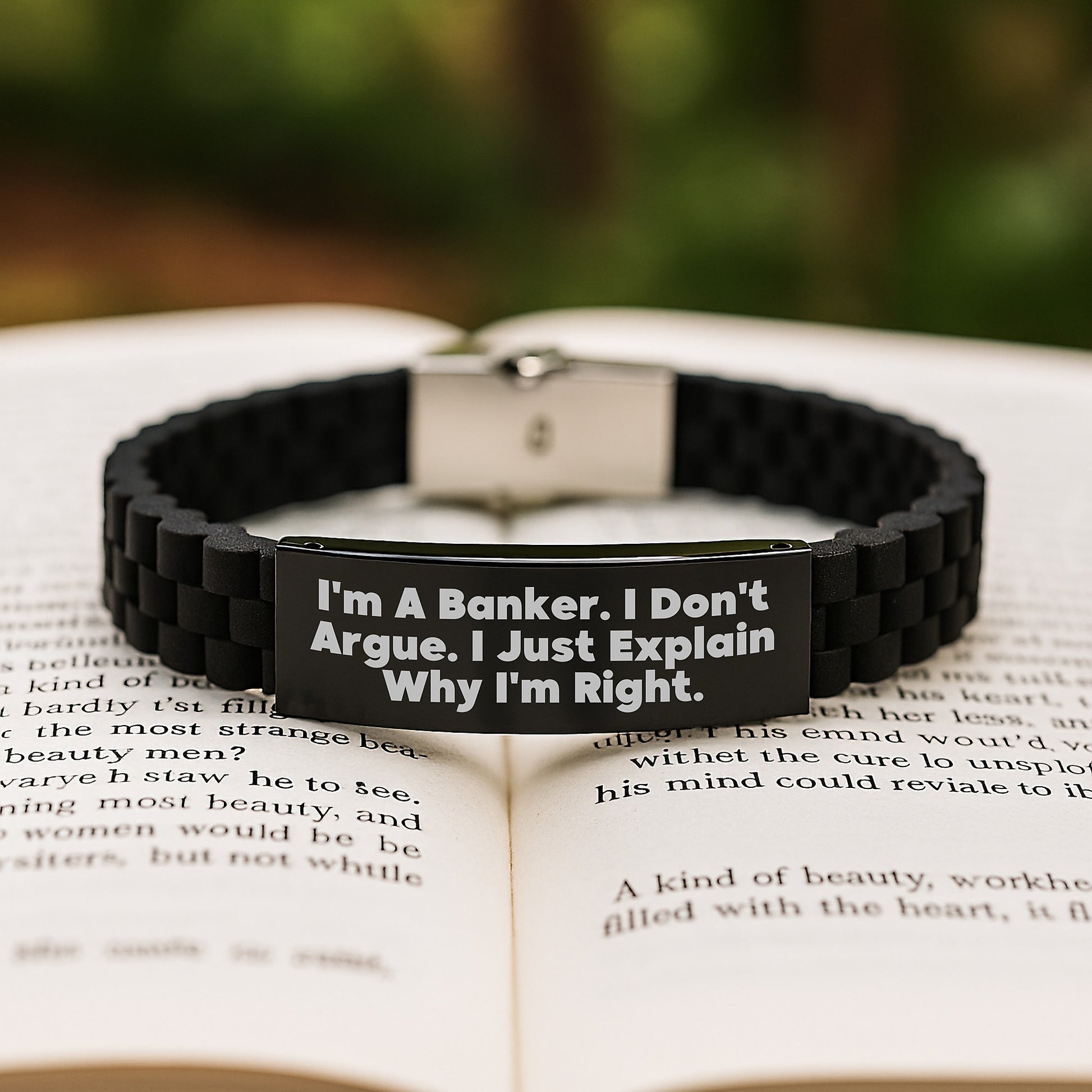 Funny Quote for Banker - Glide lock Clasp Bracelet, Banker Gifts, Christmas Unique Gifts from Friends, for Men, Inspirational - Image 2