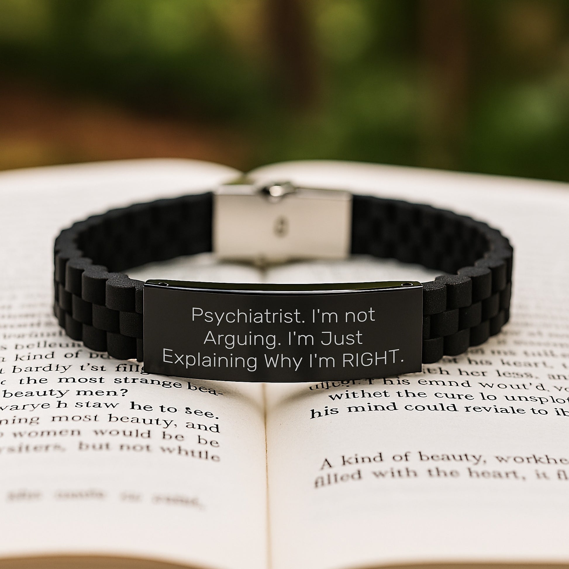 Funny Psychiatrist Gifts from Friends for Men on Christmas - Glide lock Clasp Bracelet, Inspirational - Image 2