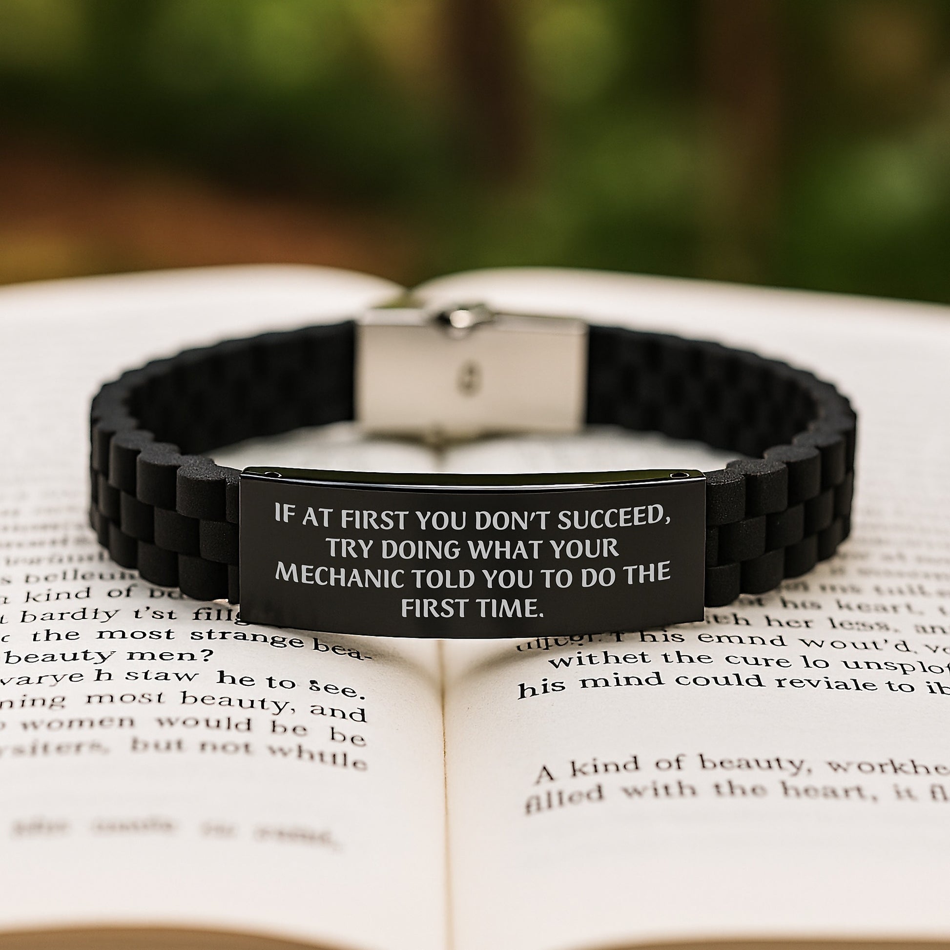 Funny Mechanic Gifts from Friends for Mechanic Men Glide lock Clasp Bracelet with Inspirational Quote Christmas Unique Ideas - Image 2