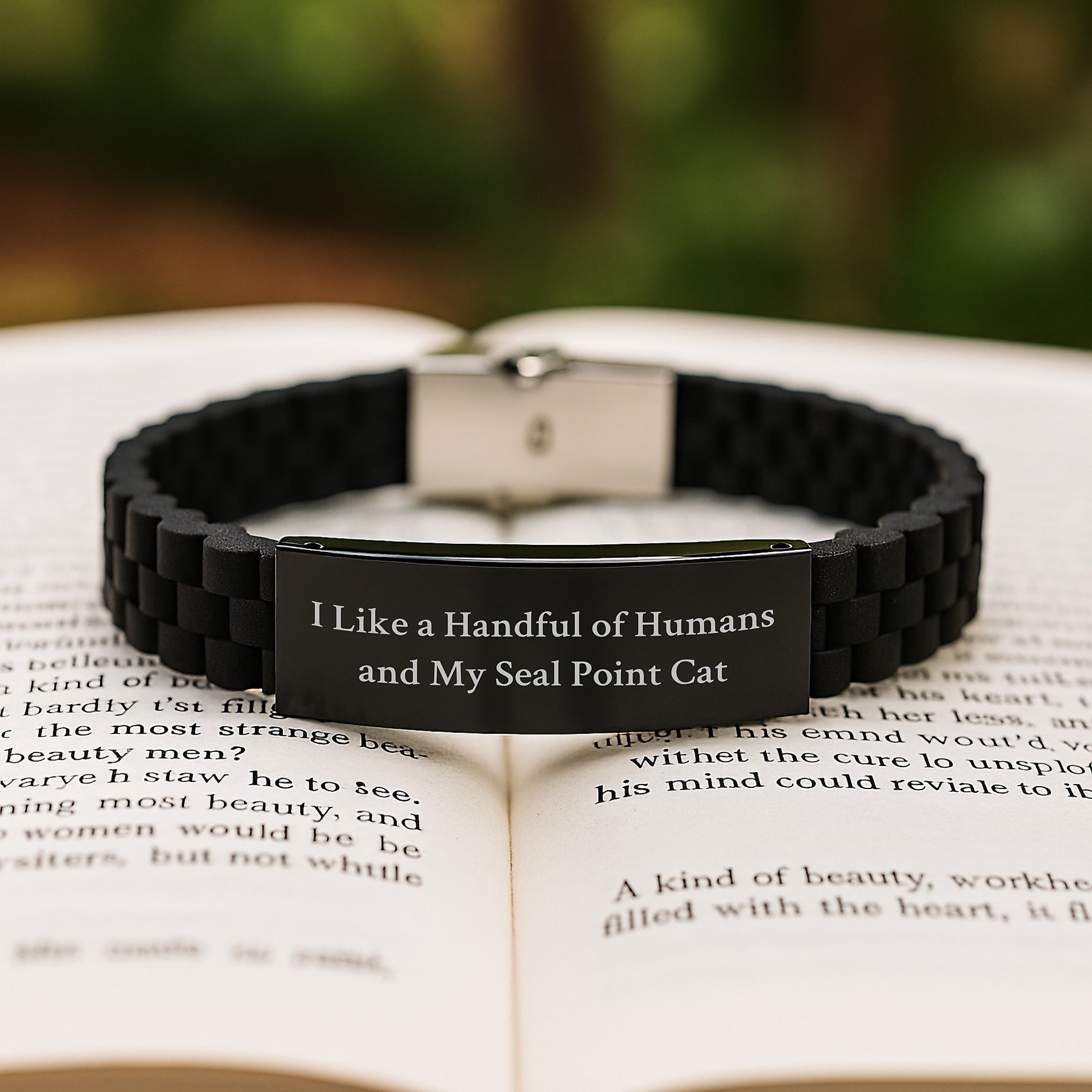 Funny Seal Point Cat Lover Gifts for Men Women Friends Christmas Unique Presents from Loved Ones with Funny Quote Seal Point Cat Glide lock Clasp Bracelet - Image 2