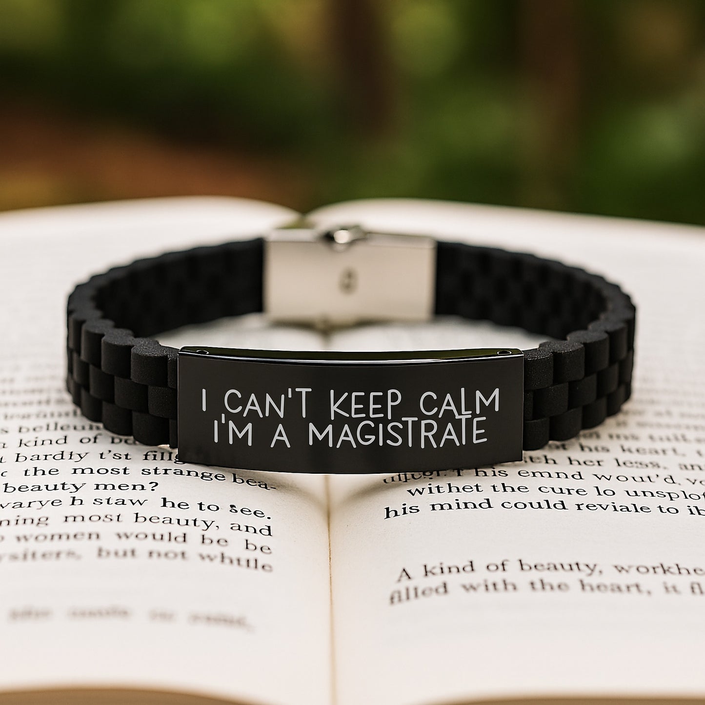 Funny 'I Can't Keep Calm I'm A Magistrate' Gifts from Friends and Family for Men and Women Glide lock Clasp Bracelet - Christmas Unique Presents - Image 2