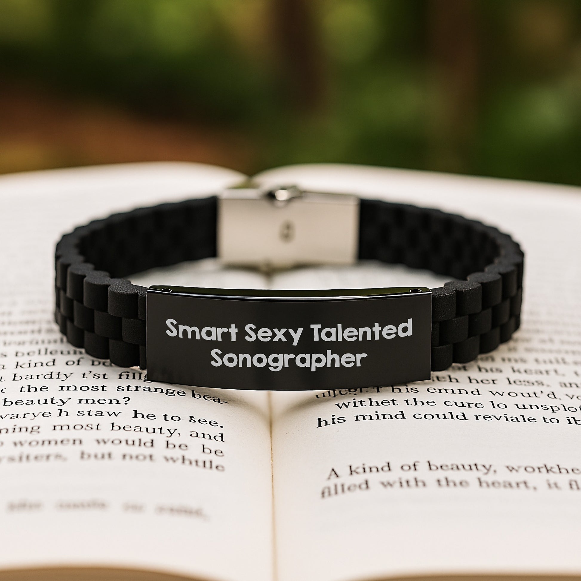 Smart Sexy Talented Sonographer Graduation Gifts from Friends for Sonographer Unique Adjustable Glide lock Clasp Bracelet, Funny Quote 'Smart Sexy Talented' - Image 2