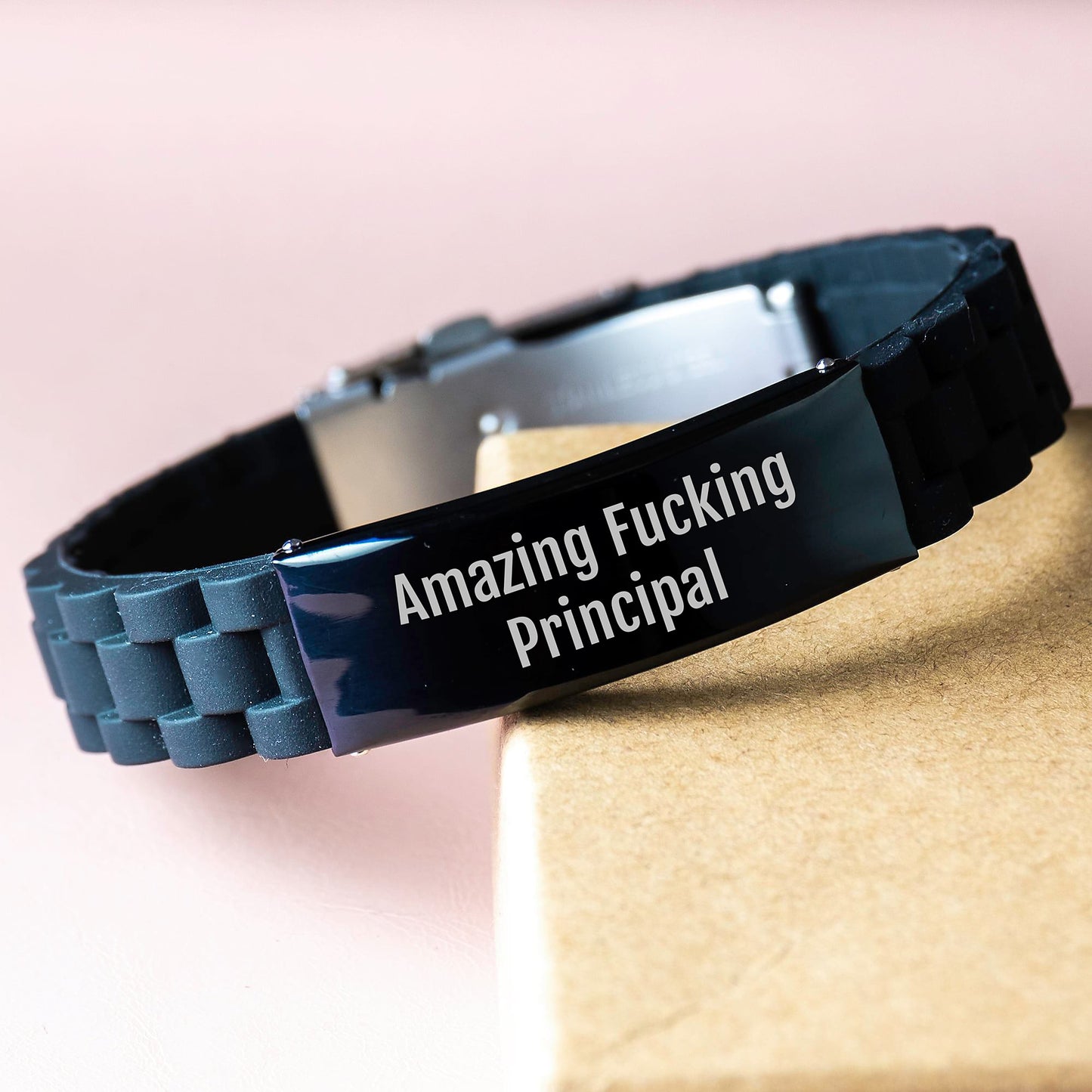 Funny Principal Gifts, Glide lock Clasp Bracelet, 'Amazing F--king Principal' Quote, Christmas Unique Presents from Friends - Image 3