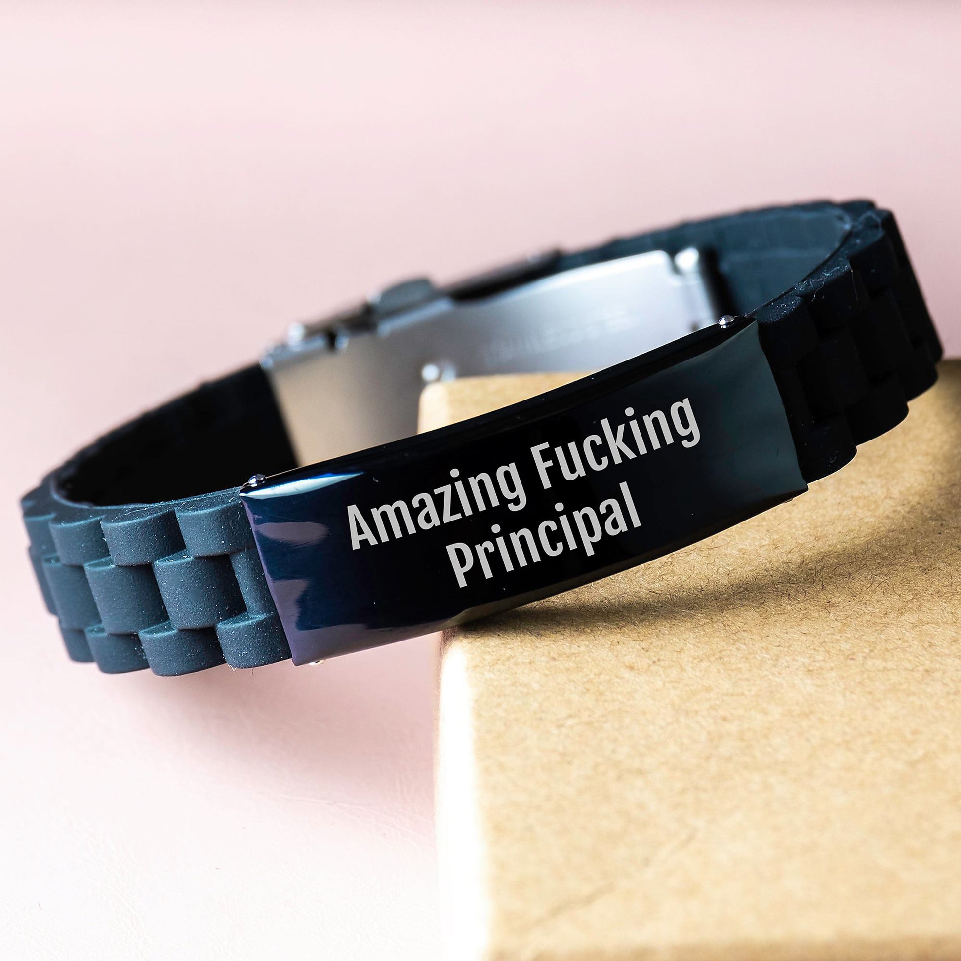 Funny Principal Gifts, Glide lock Clasp Bracelet, 'Amazing F--king Principal' Quote, Christmas Unique Presents from Friends - Image 3