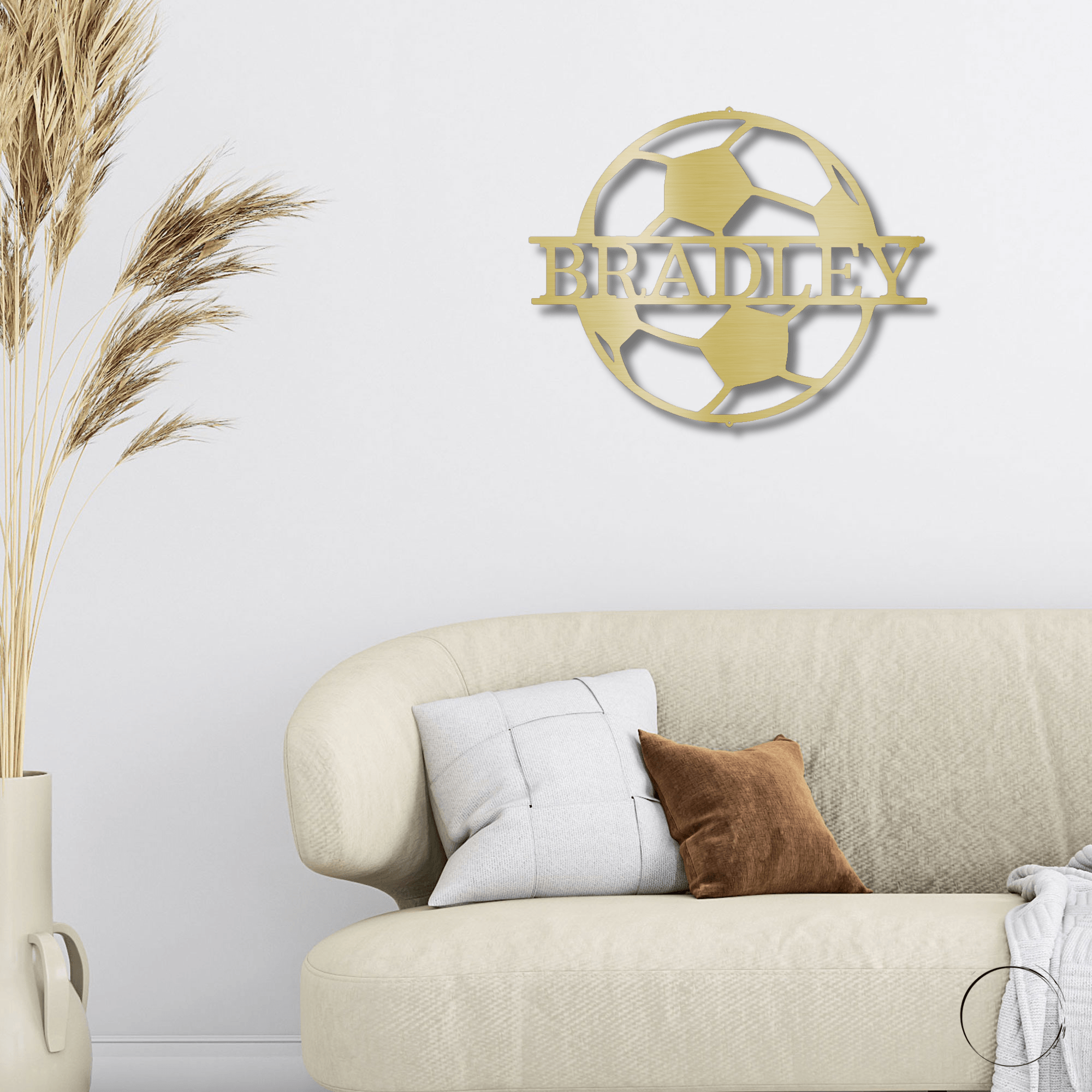 Soccer Ball Custom Name Steel Wall Sign - Mallard Moon Gift Shop