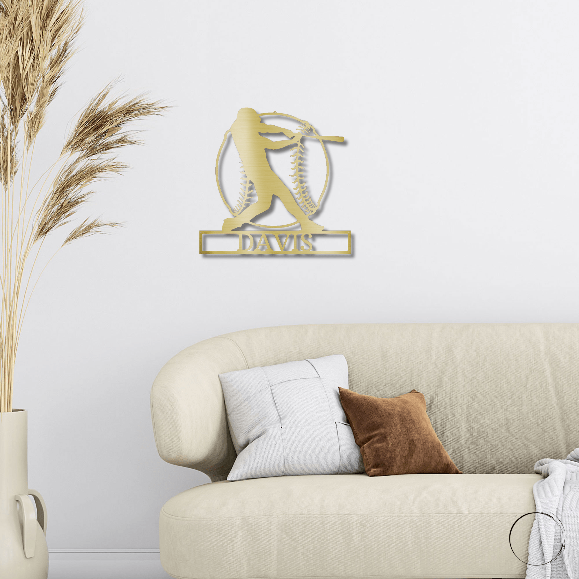 Baseball Batter Custom Name Metal Art Wall Sign - Mallard Moon Gift Shop