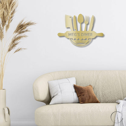 Personalized Kitchen Diner Indoor Outdoor Steel Wall Sign - Mallard Moon Gift Shop