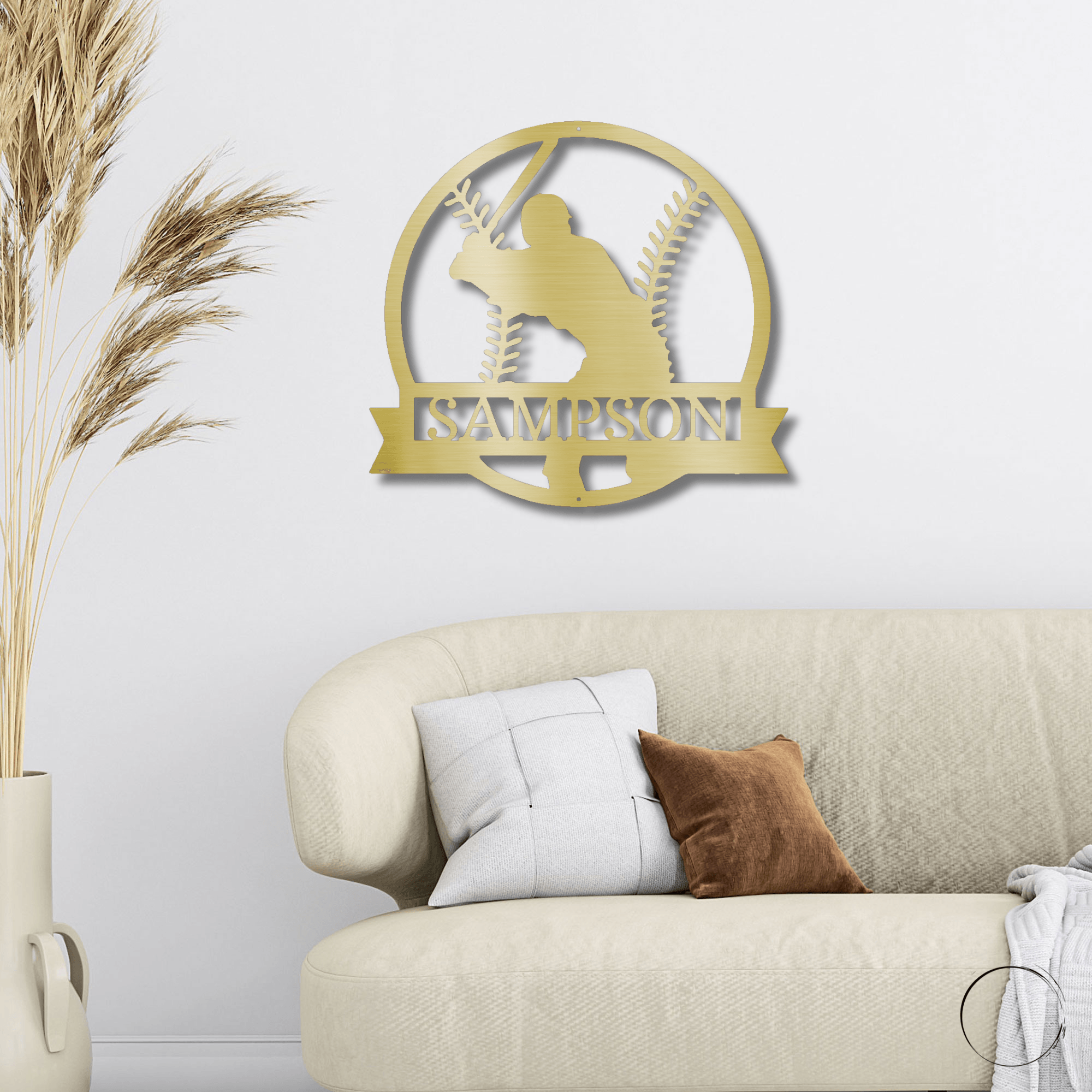 Baseball Player Custom Name Metal Art Wall Sign - Mallard Moon Gift Shop