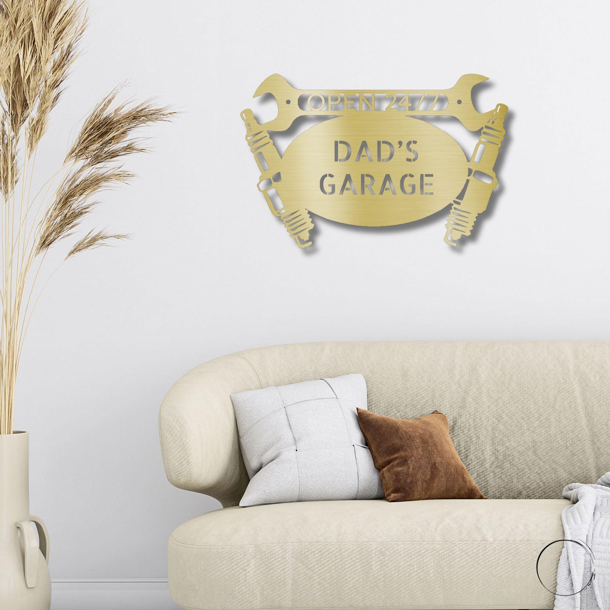 Garage Auto Mechanic Personalized Metal Art Wall Sign - Mallard Moon Gift Shop