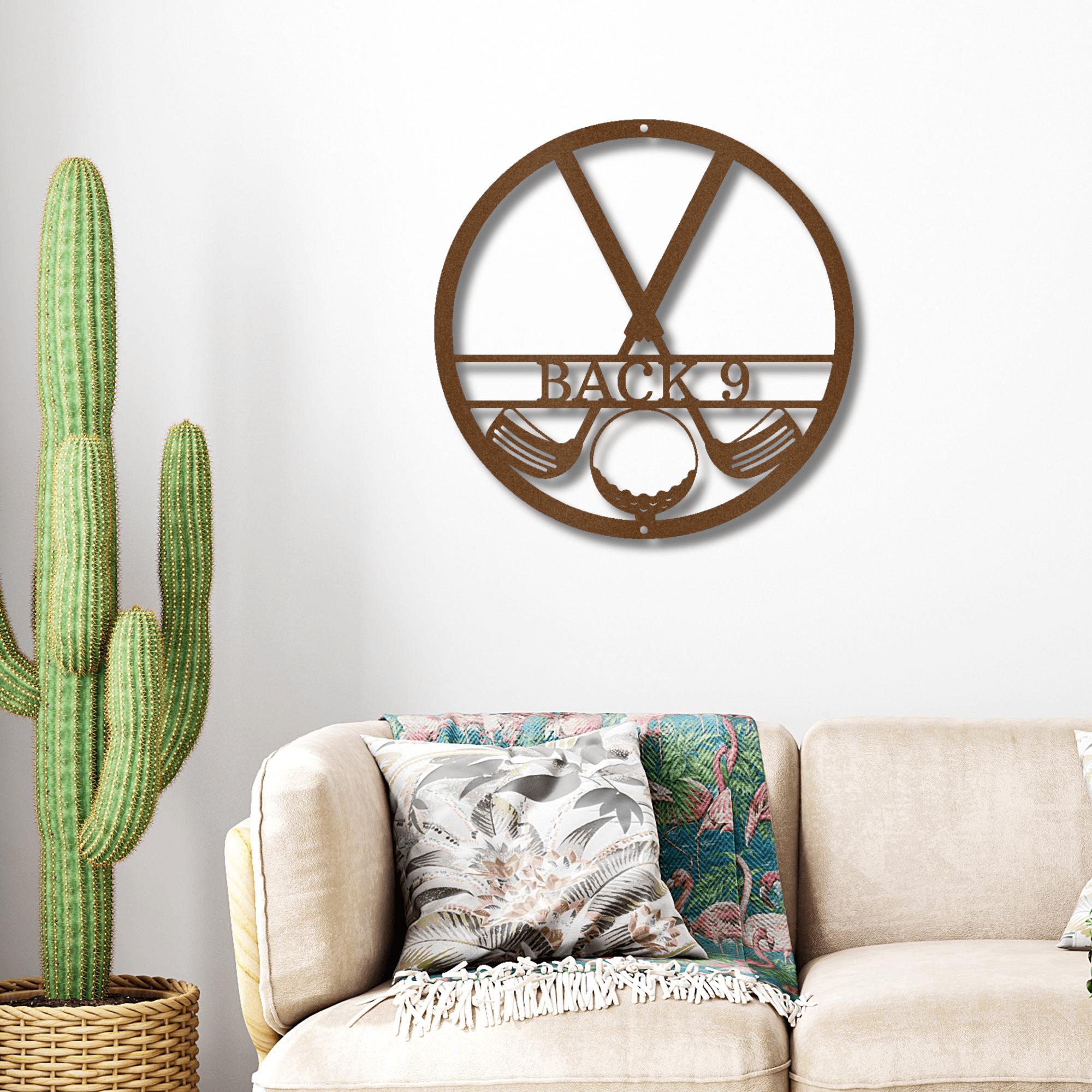 Golf Clubs Monogram Personalized Metal Art Wall Sign - Mallard Moon Gift Shop