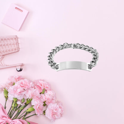Granddaughter Engraved Cuban Chain Stainless Steel Bracelet, Motivational Heartfelt Birthday, Christmas Holiday Gifts You are Braver than you Believe, Loved More than you Know - Mallard Moon Gift Shop