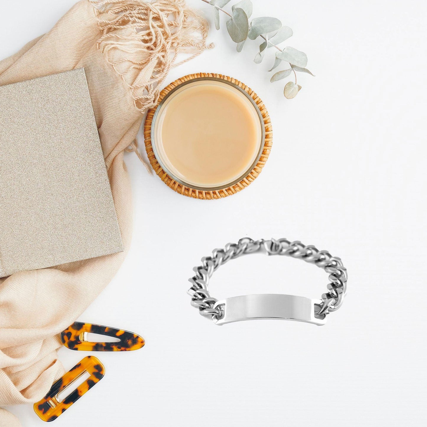 Granddaughter Engraved Cuban Chain Stainless Steel Bracelet, Motivational Heartfelt Birthday, Christmas Holiday Gifts You are Braver than you Believe, Loved More than you Know - Mallard Moon Gift Shop