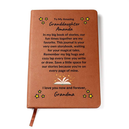 Granddaughter Gift from Grandma - Your Own Story Book - Personalized Leather Journal - Mallard Moon Gift Shop