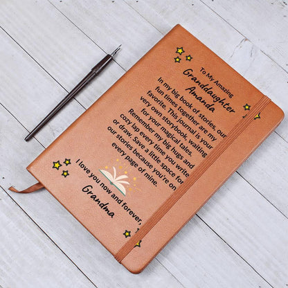 Granddaughter Gift from Grandma - Your Own Story Book - Personalized Leather Journal - Mallard Moon Gift Shop