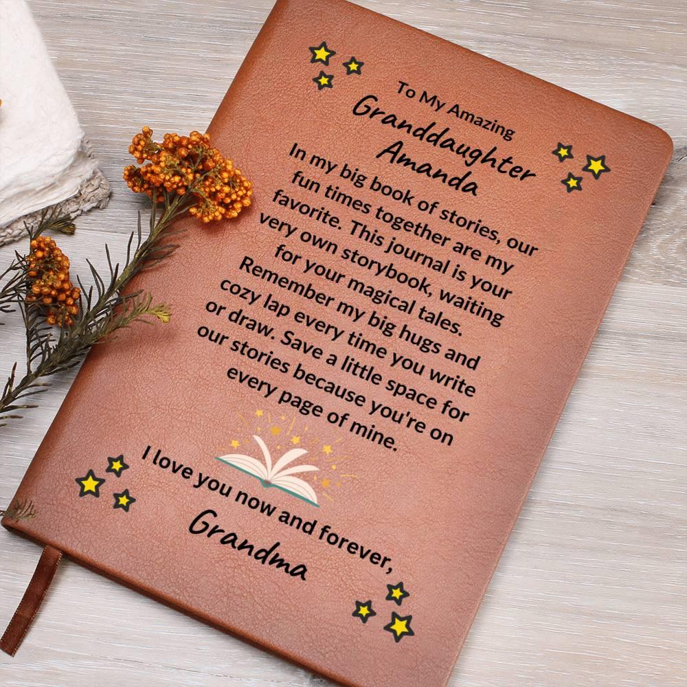 Granddaughter Gift from Grandma - Your Own Story Book - Personalized Leather Journal - Mallard Moon Gift Shop