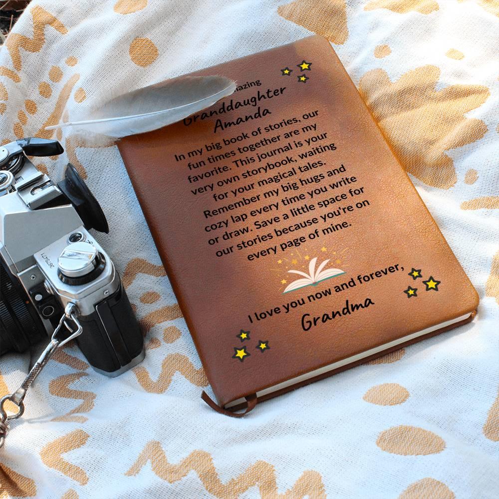 Granddaughter Gift from Grandma - Your Own Story Book - Personalized Leather Journal - Mallard Moon Gift Shop