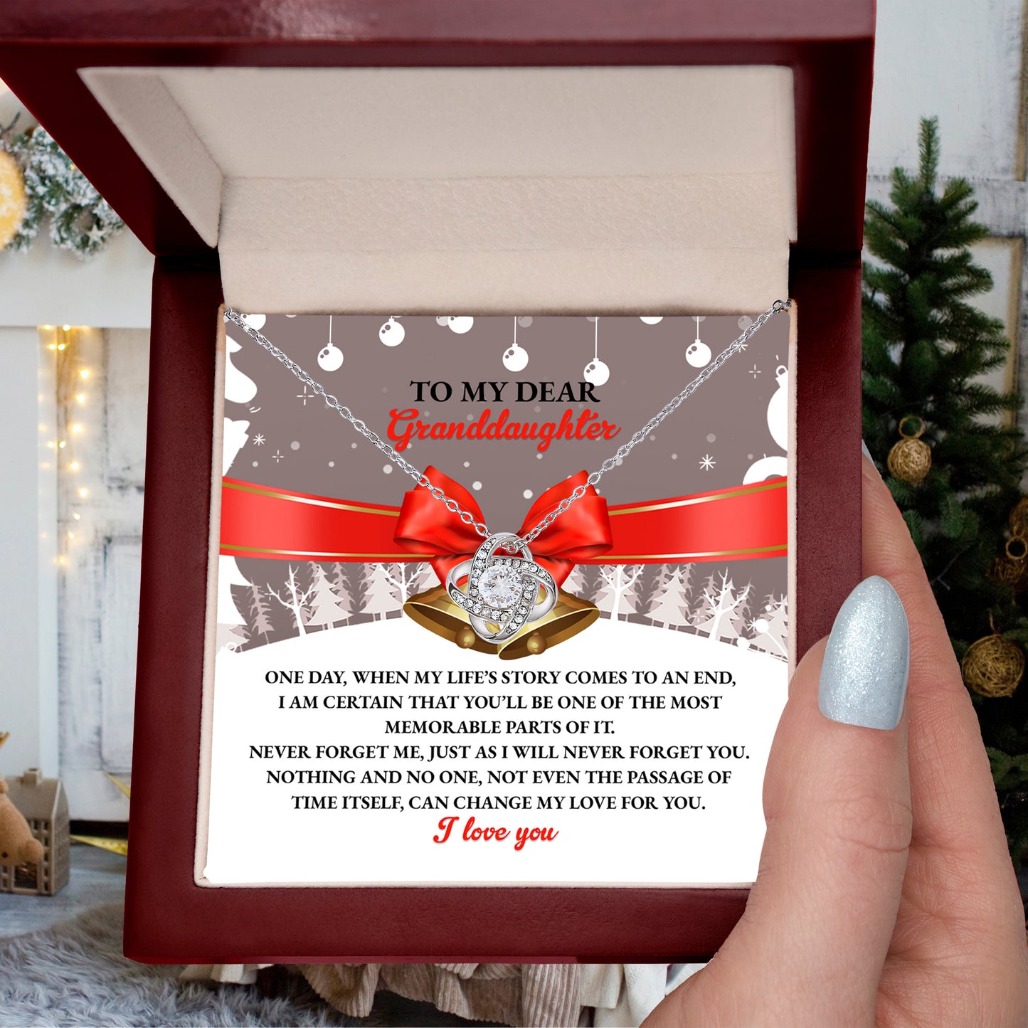 Gift for Granddaughter - Memorable Parts Daughter - Love Knot Pendant Necklace - Mallard Moon Gift Shop