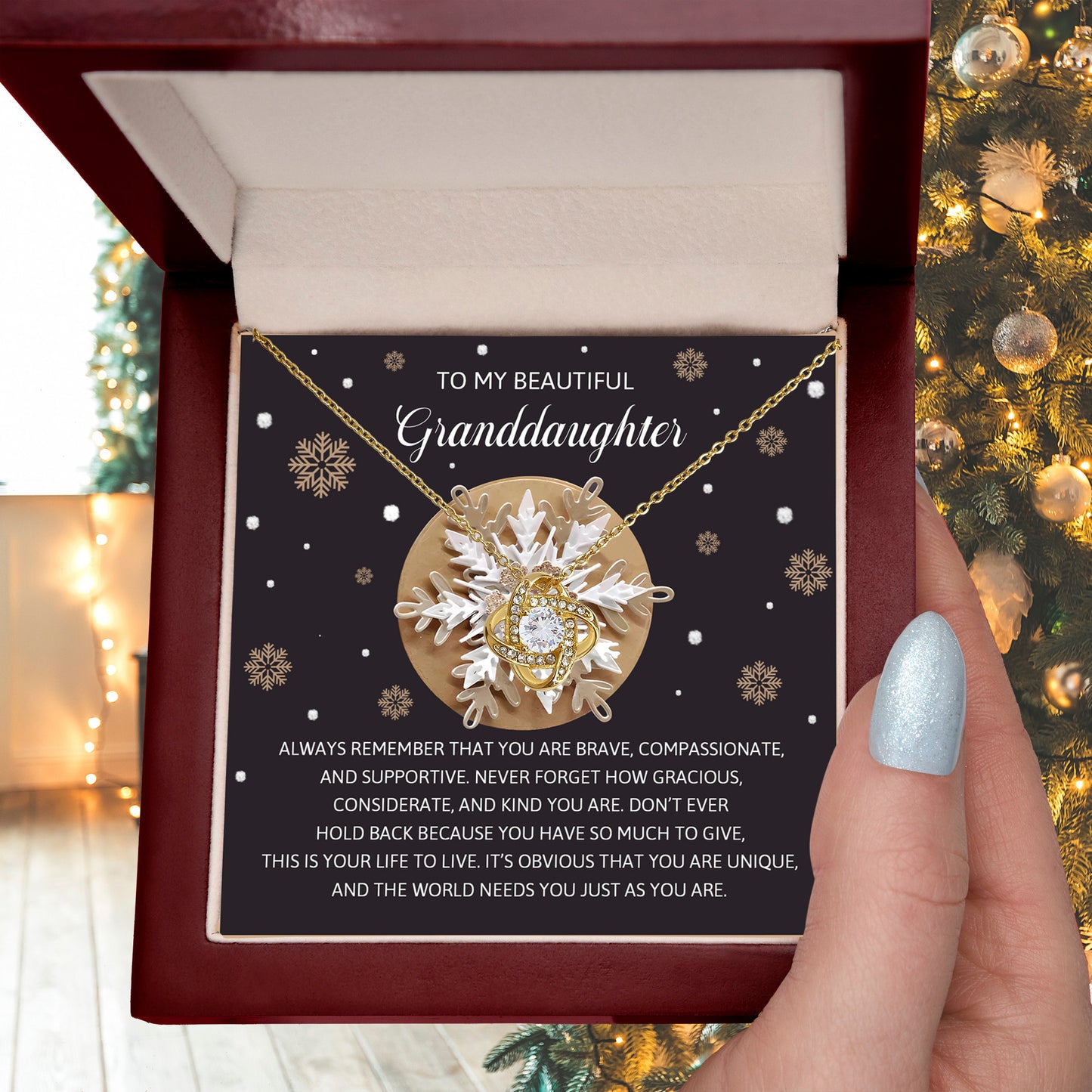 Gift for Granddaughter - As You Are - Love Knot Pendant Necklace - Mallard Moon Gift Shop