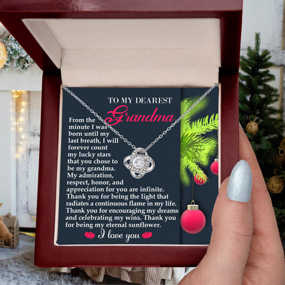 Gift for Grandma - Eternal Sunflower - Love Knot Pendant Necklace - Mallard Moon Gift Shop