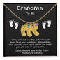 Grandma to Be Baby Feet Engraved Birthstone Charm Necklace - Mallard Moon Gift Shop