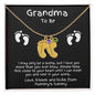 Grandma to Be Baby Feet Engraved Birthstone Charm Necklace - Mallard Moon Gift Shop