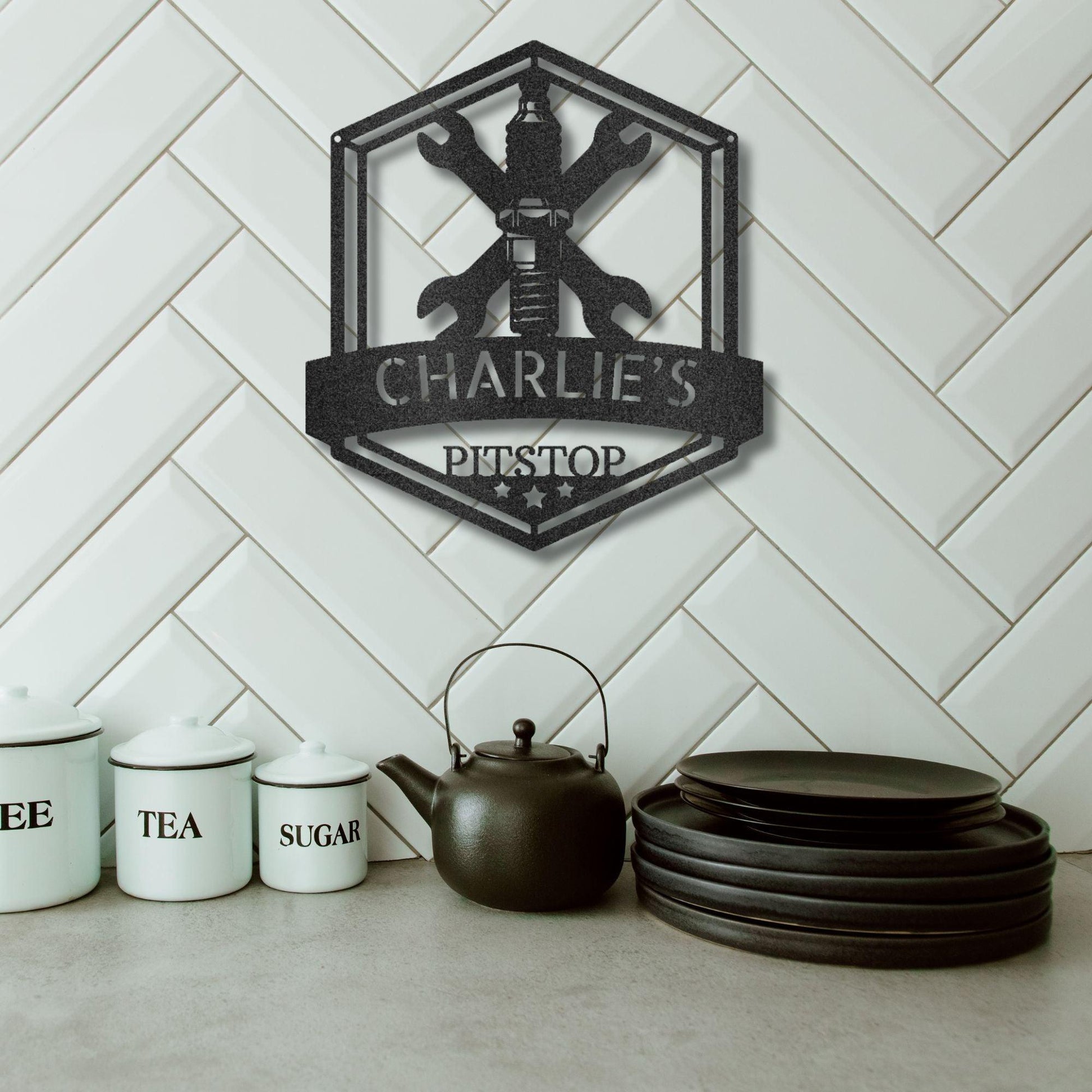 Grease Time Personalized Name Indoor Outdoor Metal Wall Art - Mallard Moon Gift Shop