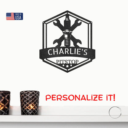 Grease Time Personalized Name Indoor Outdoor Metal Wall Art - Mallard Moon Gift Shop