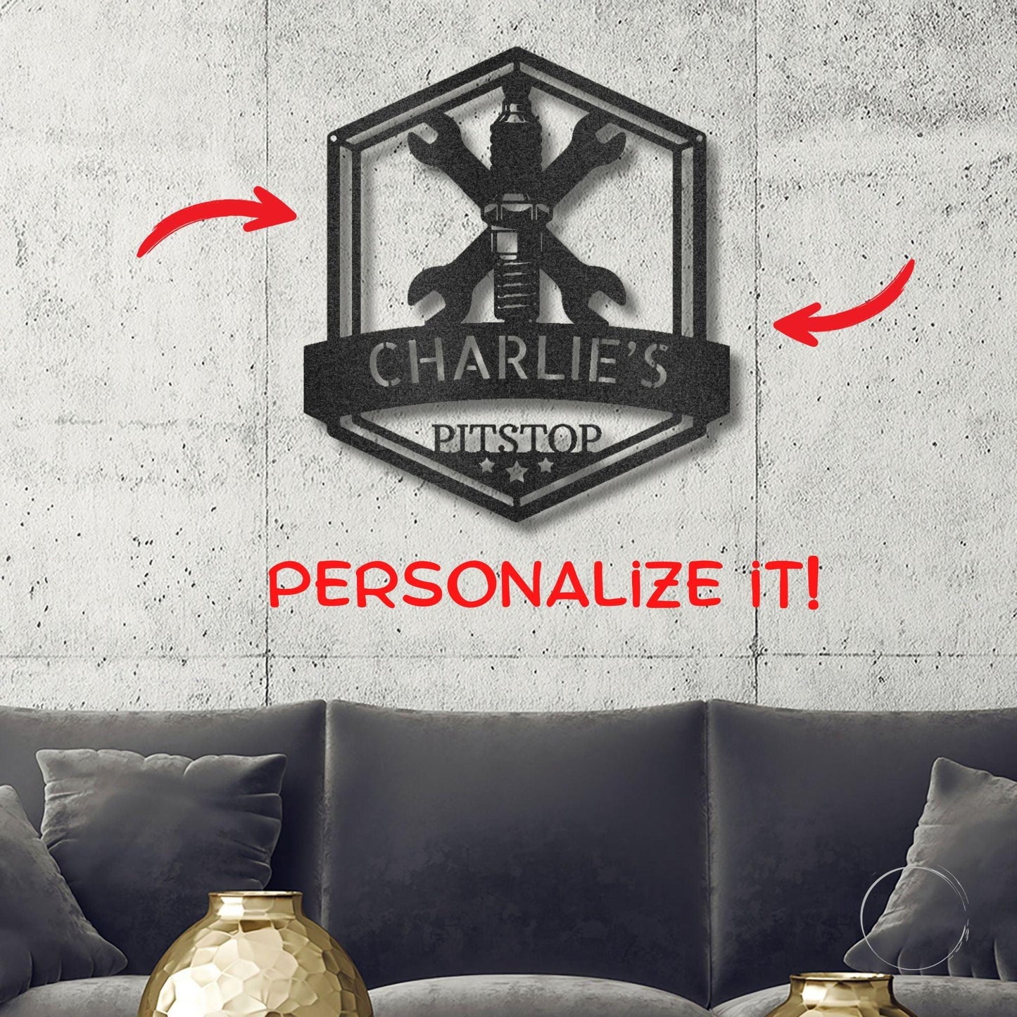 Grease Time Personalized Name Indoor Outdoor Metal Wall Art - Mallard Moon Gift Shop