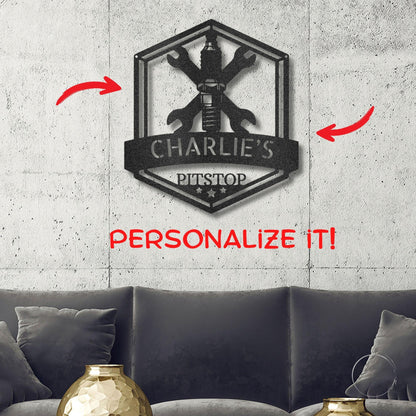 Grease Time Personalized Name Indoor Outdoor Metal Wall Art - Mallard Moon Gift Shop