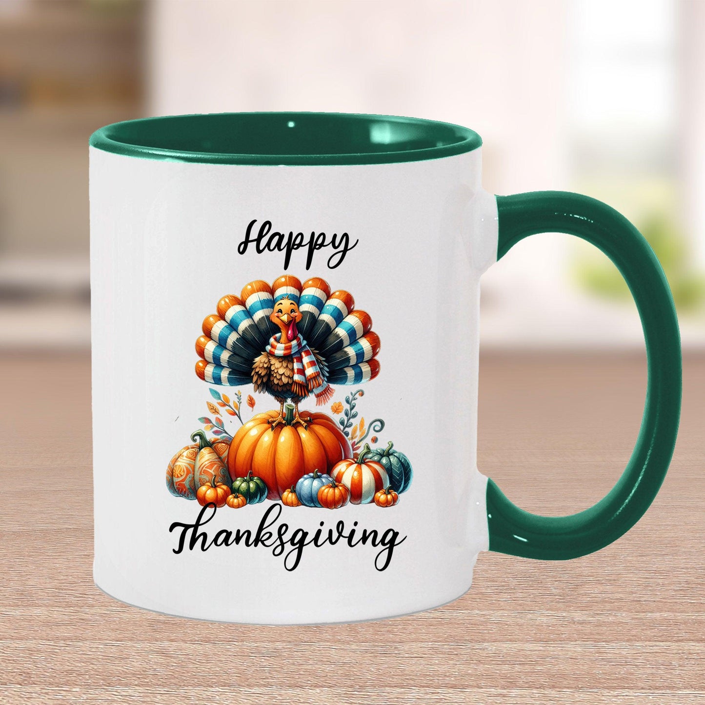 Happy Thanksgiving Ceramic Mug – Perfect for Holiday Cheer! - Mallard Moon Gift Shop