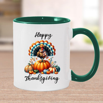 Happy Thanksgiving Ceramic Mug – Perfect for Holiday Cheer! - Mallard Moon Gift Shop
