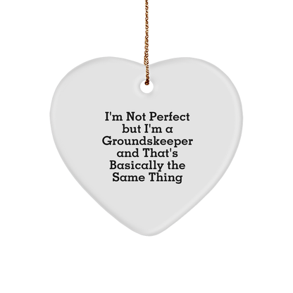 groundskeeper Gifts from Friends and Family, Funny Heart Ornament for Christmas