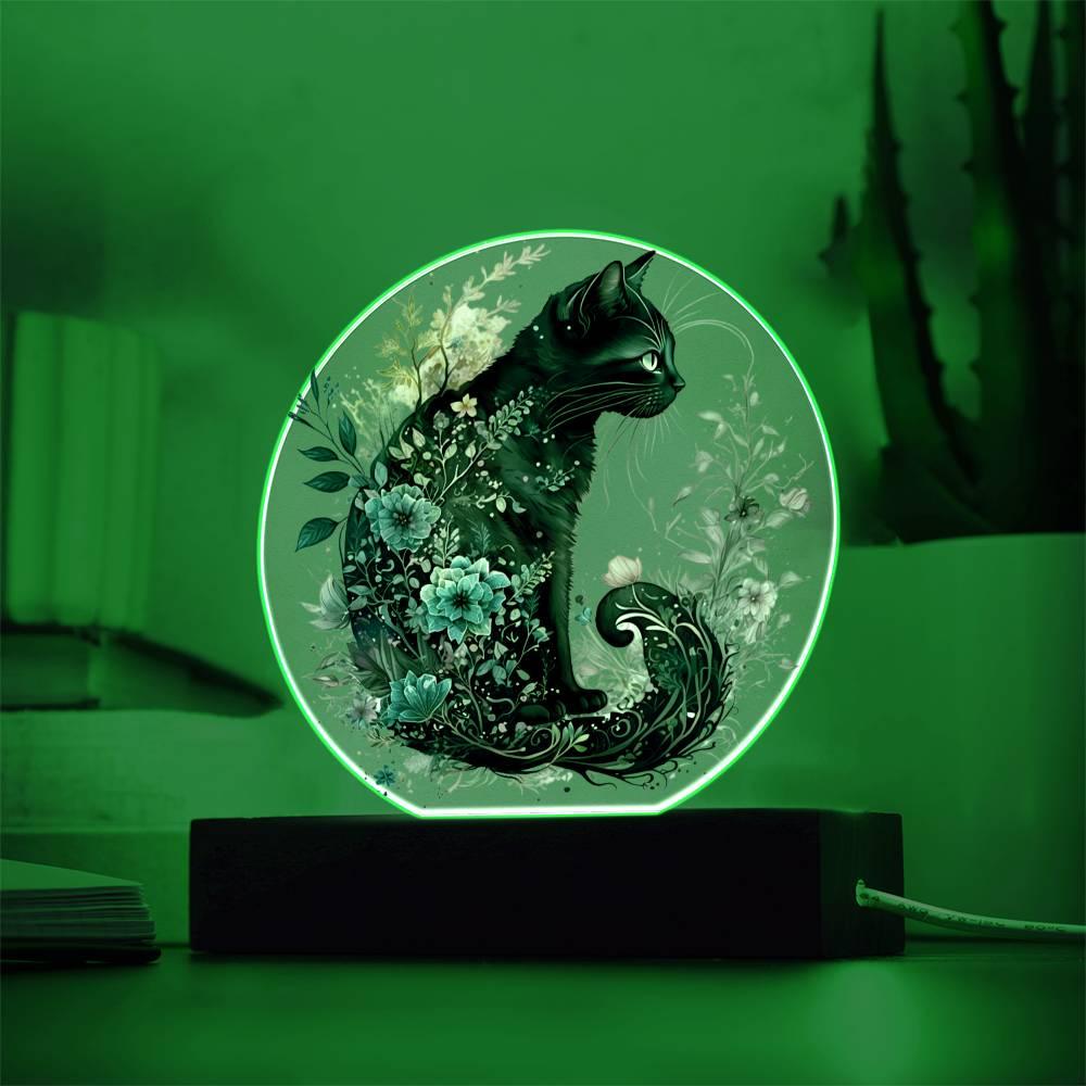 Hallow's Eve Feline: Enchanting Acrylic Art - Mallard Moon Gift Shop