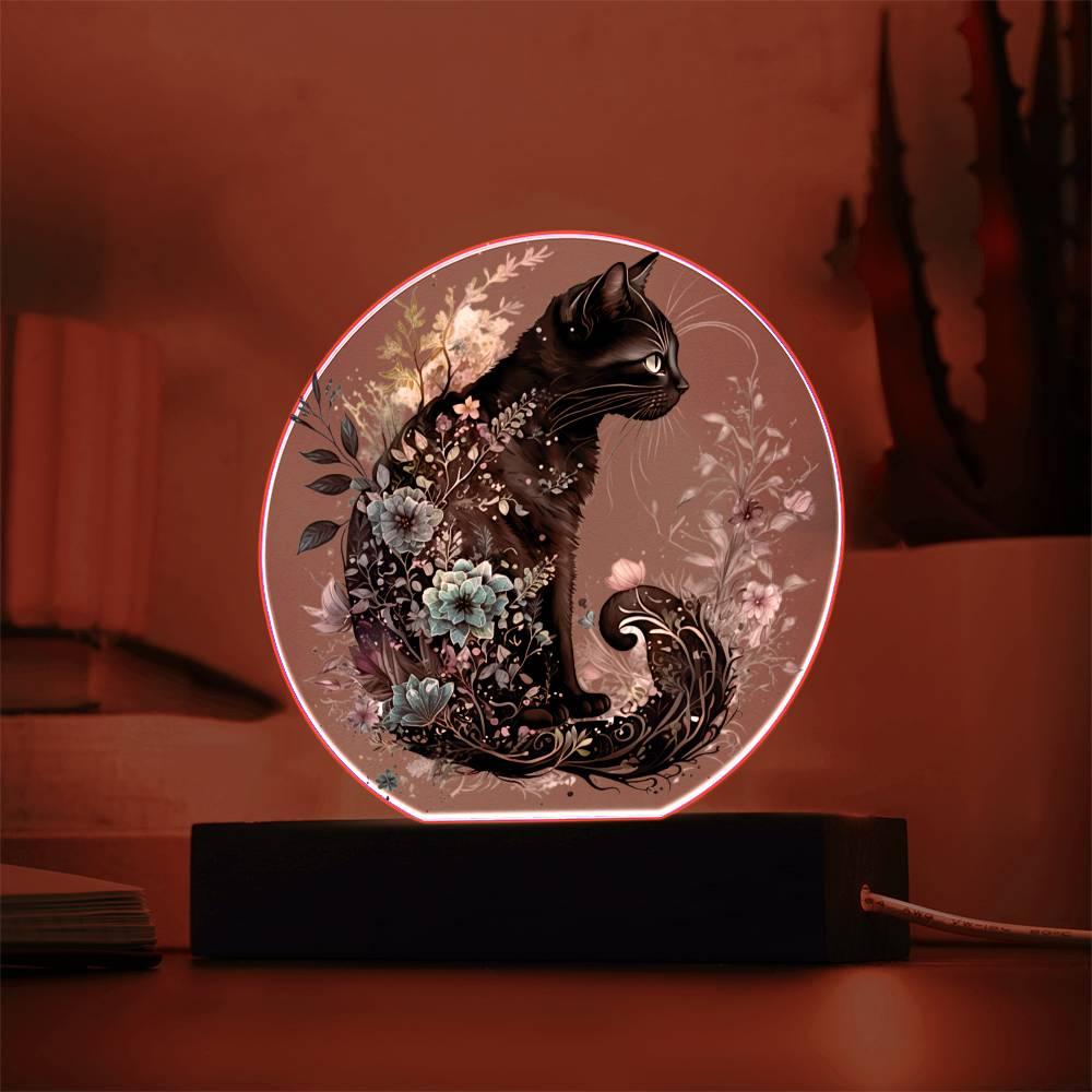 Hallow's Eve Feline: Enchanting Acrylic Art - Mallard Moon Gift Shop