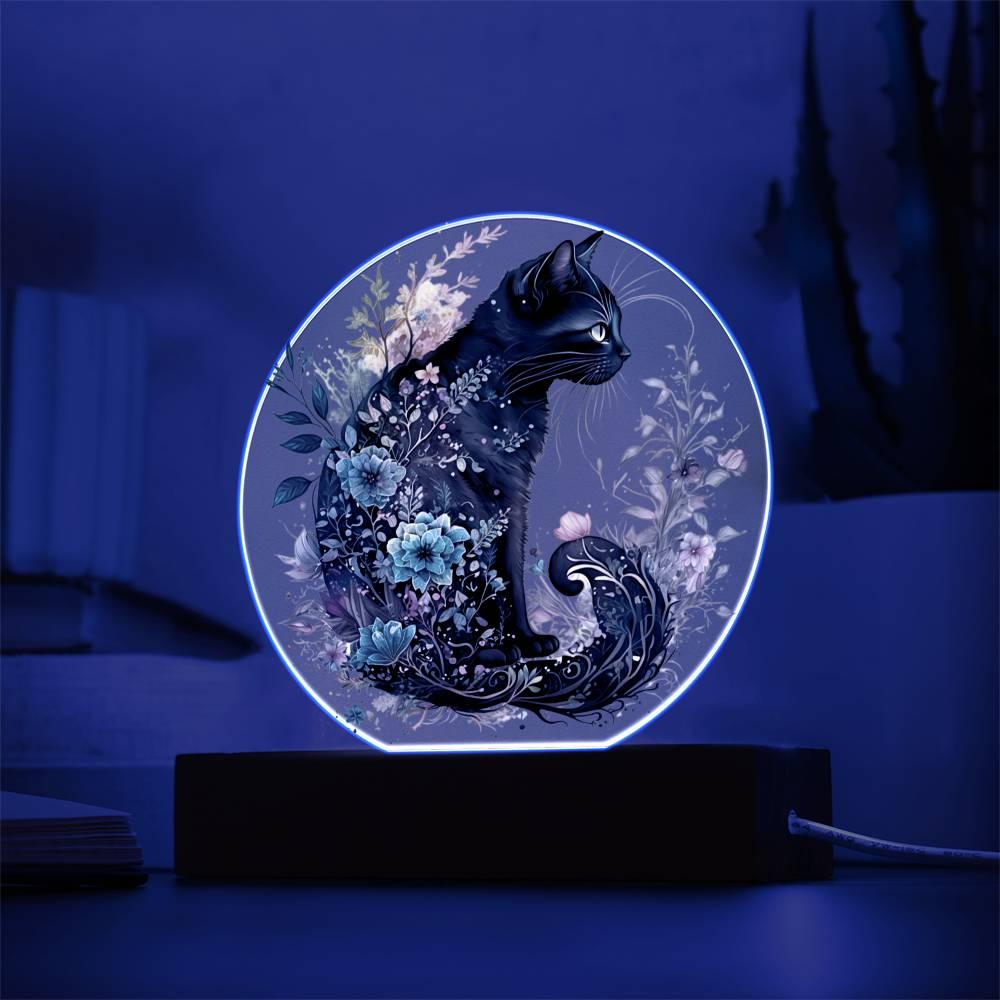 Hallow's Eve Feline: Enchanting Acrylic Art - Mallard Moon Gift Shop