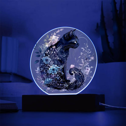 Hallow's Eve Feline: Enchanting Acrylic Art - Mallard Moon Gift Shop