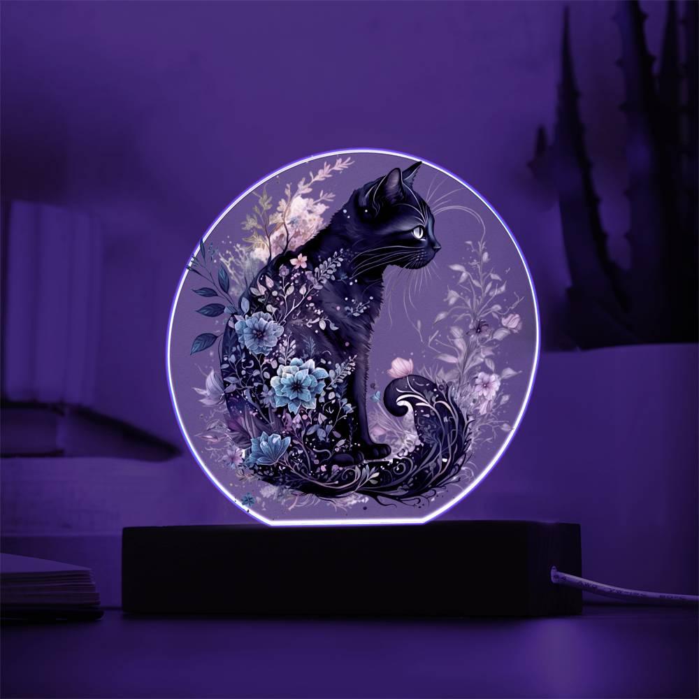 Hallow's Eve Feline: Enchanting Acrylic Art - Mallard Moon Gift Shop