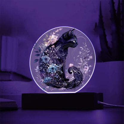 Hallow's Eve Feline: Enchanting Acrylic Art - Mallard Moon Gift Shop