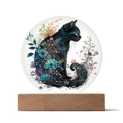 Hallow's Eve Feline: Enchanting Acrylic Art - Mallard Moon Gift Shop